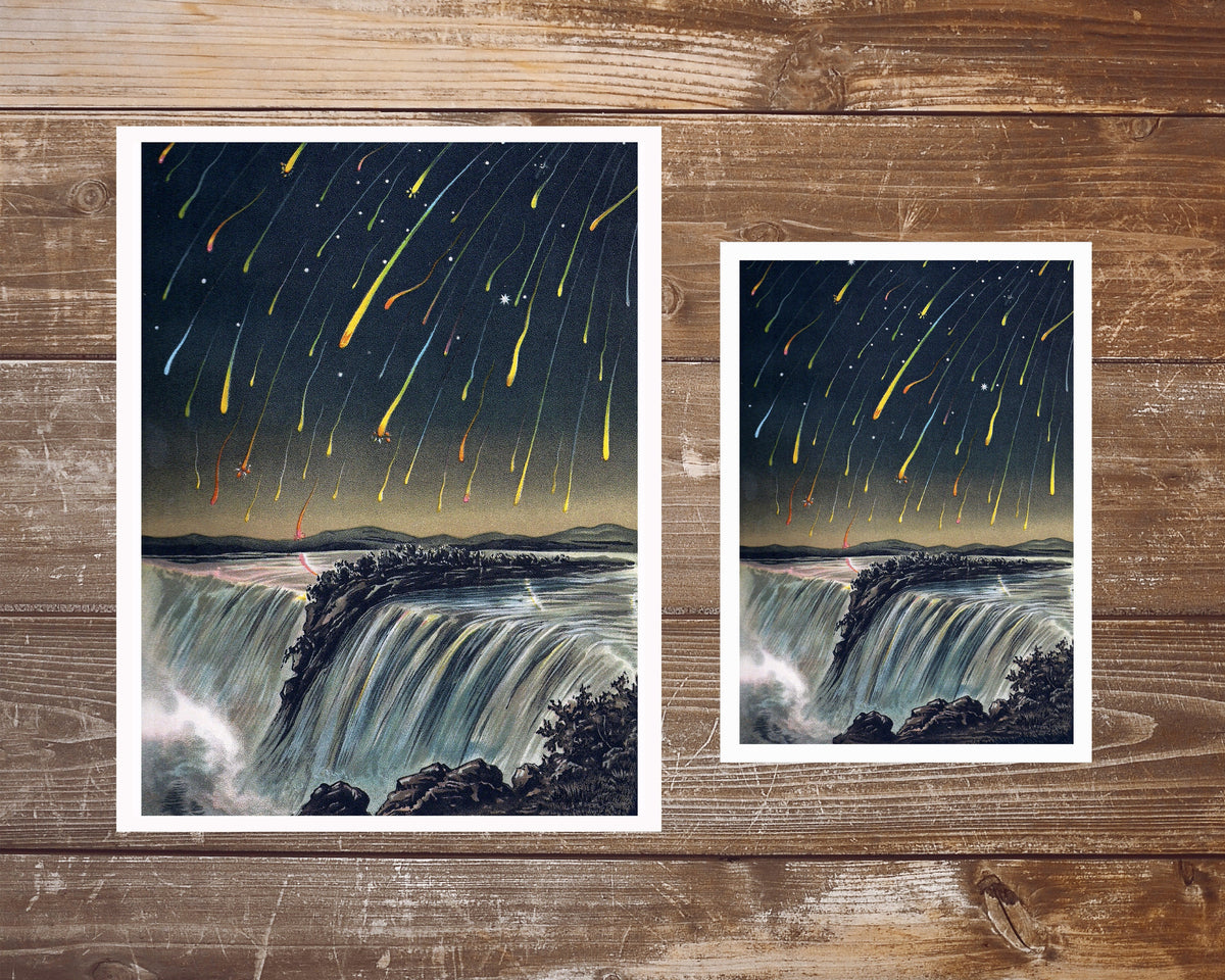 Leonid meteor storm of 1833 over Niagara Falls | 1888