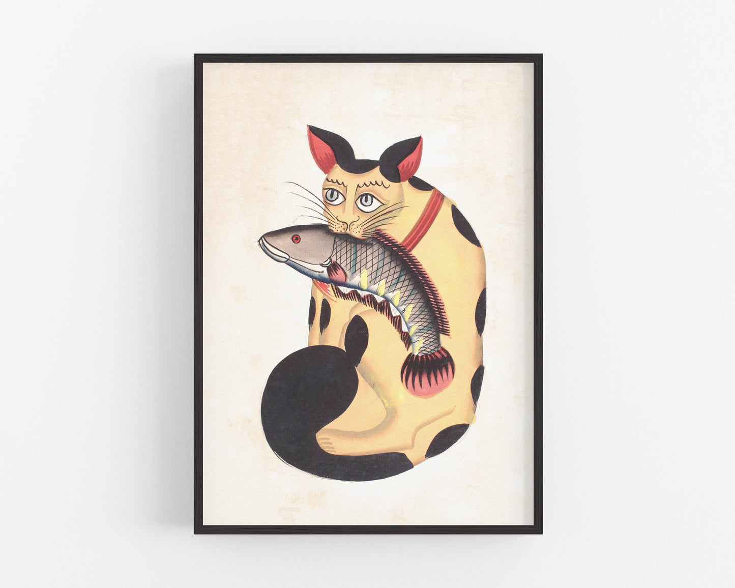 Kalighat Cat "Holding" a Fish | 19th Century