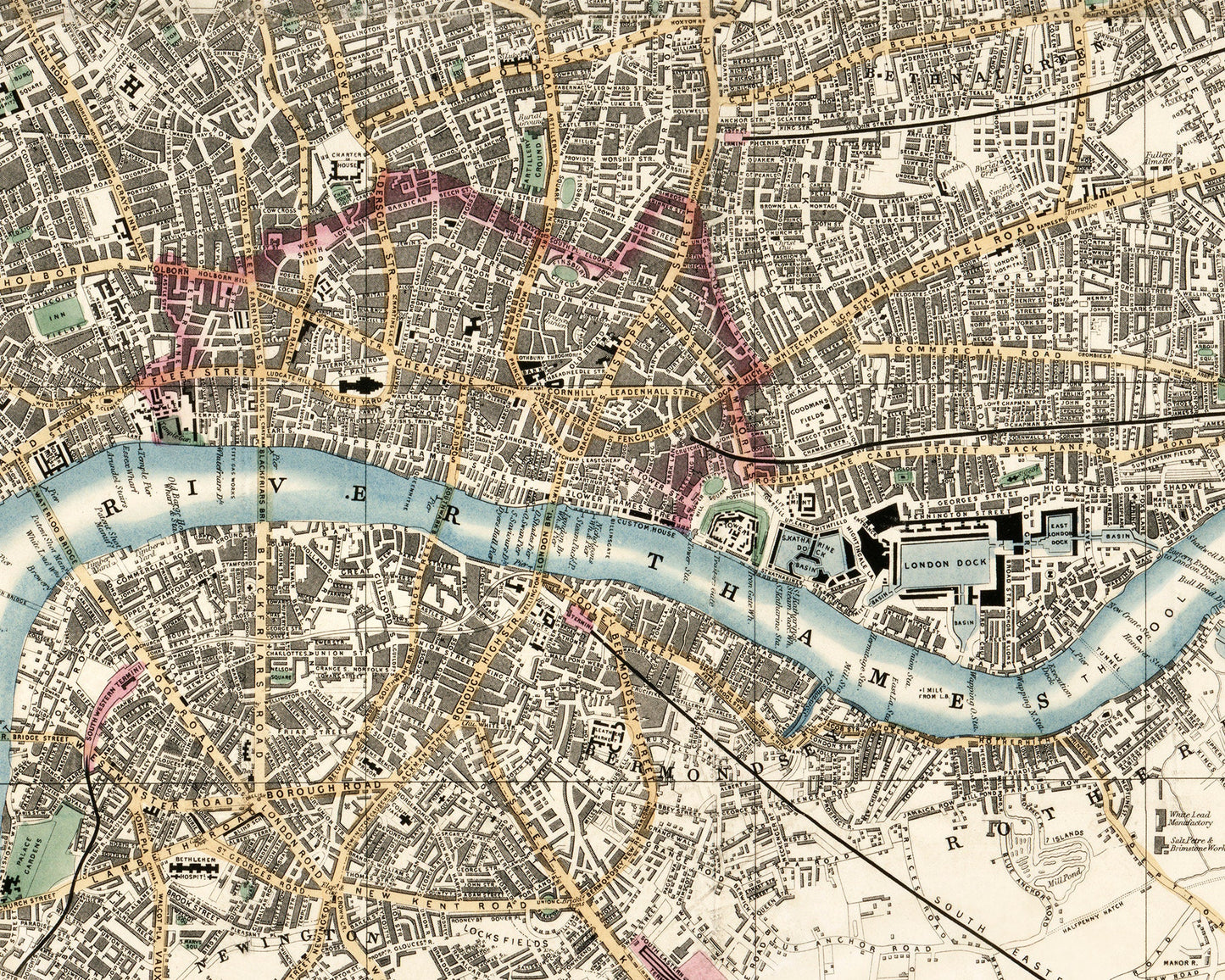 Whitbread's New Plan of London | 1853