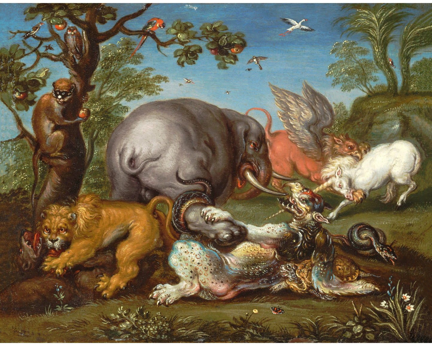 Battle of a Dragon and Elephant | 17th c.