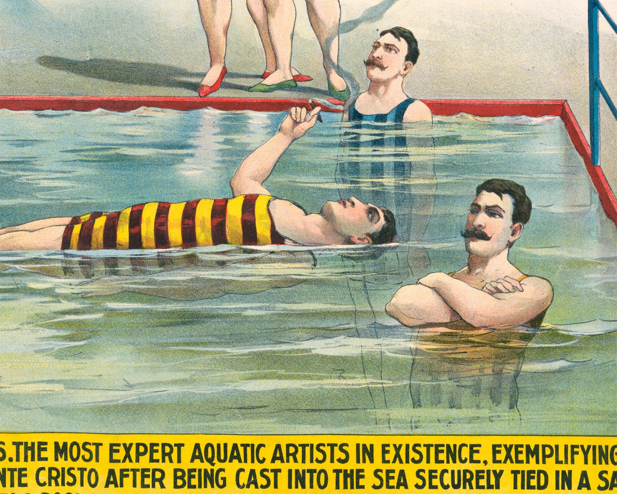 Circus of the sea | 1898 | Vintage French diving advertisement | Bathroom, kids, game room wall art | Modern vintage décor | Eco-friendly