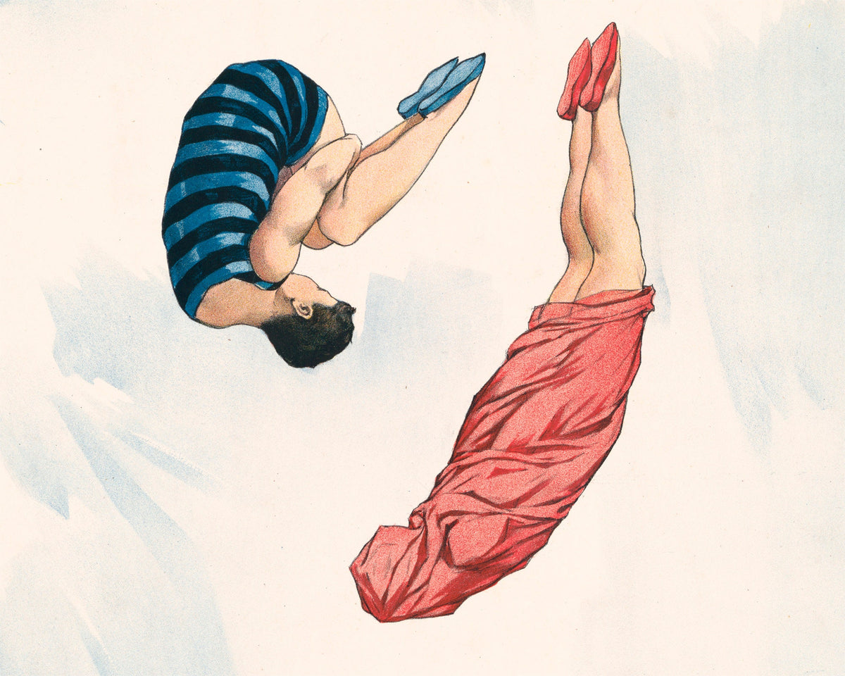 Circus of the sea | 1898 | Vintage French diving advertisement | Bathroom, kids, game room wall art | Modern vintage décor | Eco-friendly