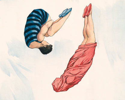 Circus of the sea | 1898 | Vintage French diving advertisement | Bathroom, kids, game room wall art | Modern vintage décor | Eco-friendly