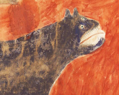 Mean dog | 1939 | Bill Traylor Americana art | Folk art wall decor | African American self-taught artist | Modern vintage wall fine art