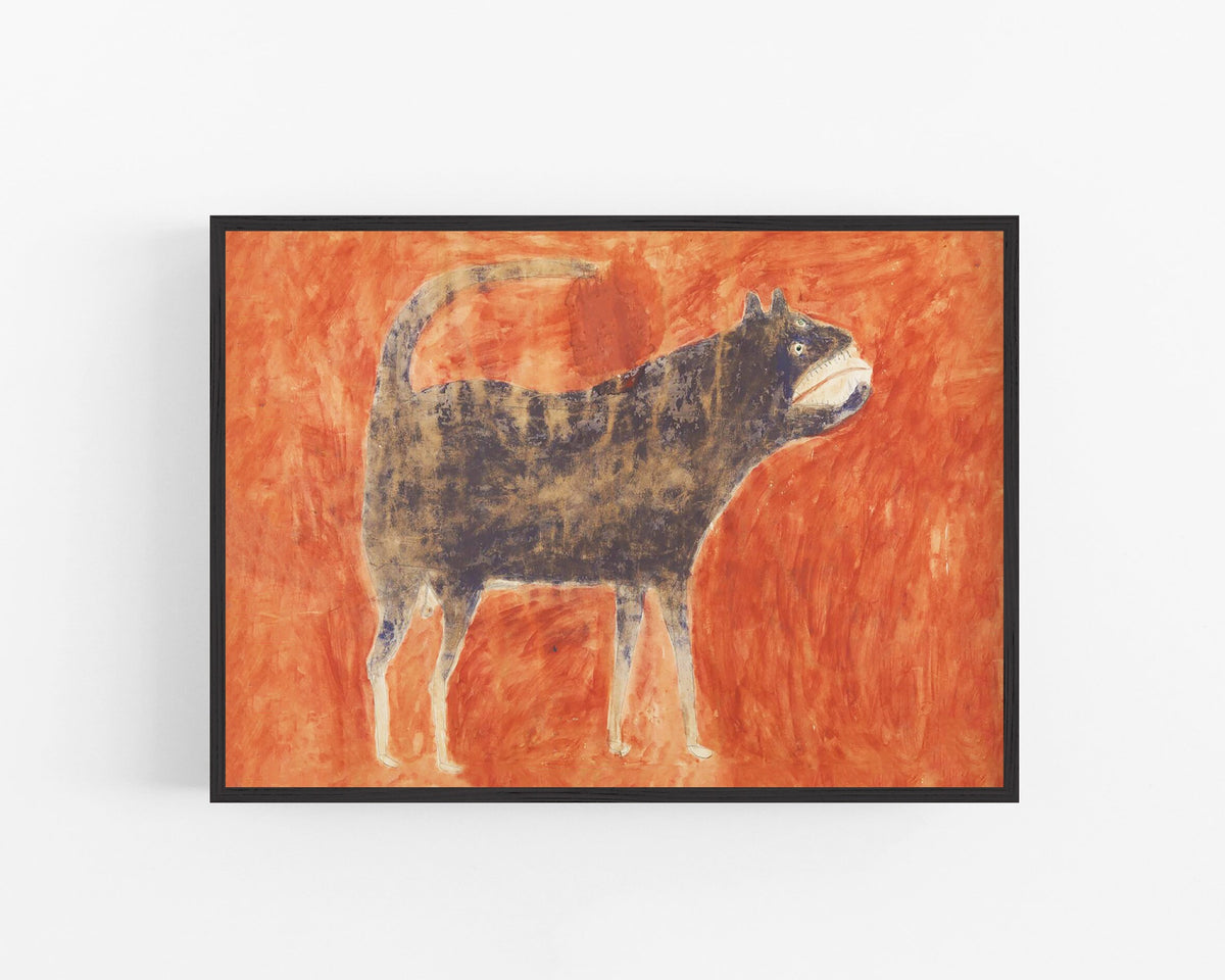 Mean dog | 1939 | Bill Traylor Americana art | Folk art wall decor | African American self-taught artist | Modern vintage wall fine art