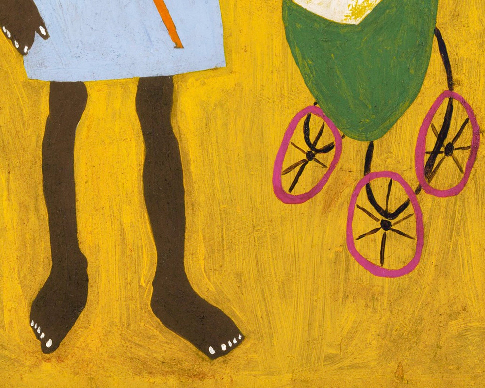 Li'l Sis | 1944 | Young girl portrait | Vintage African American folk art | Black artist | William H. Johnson | Americana fine art