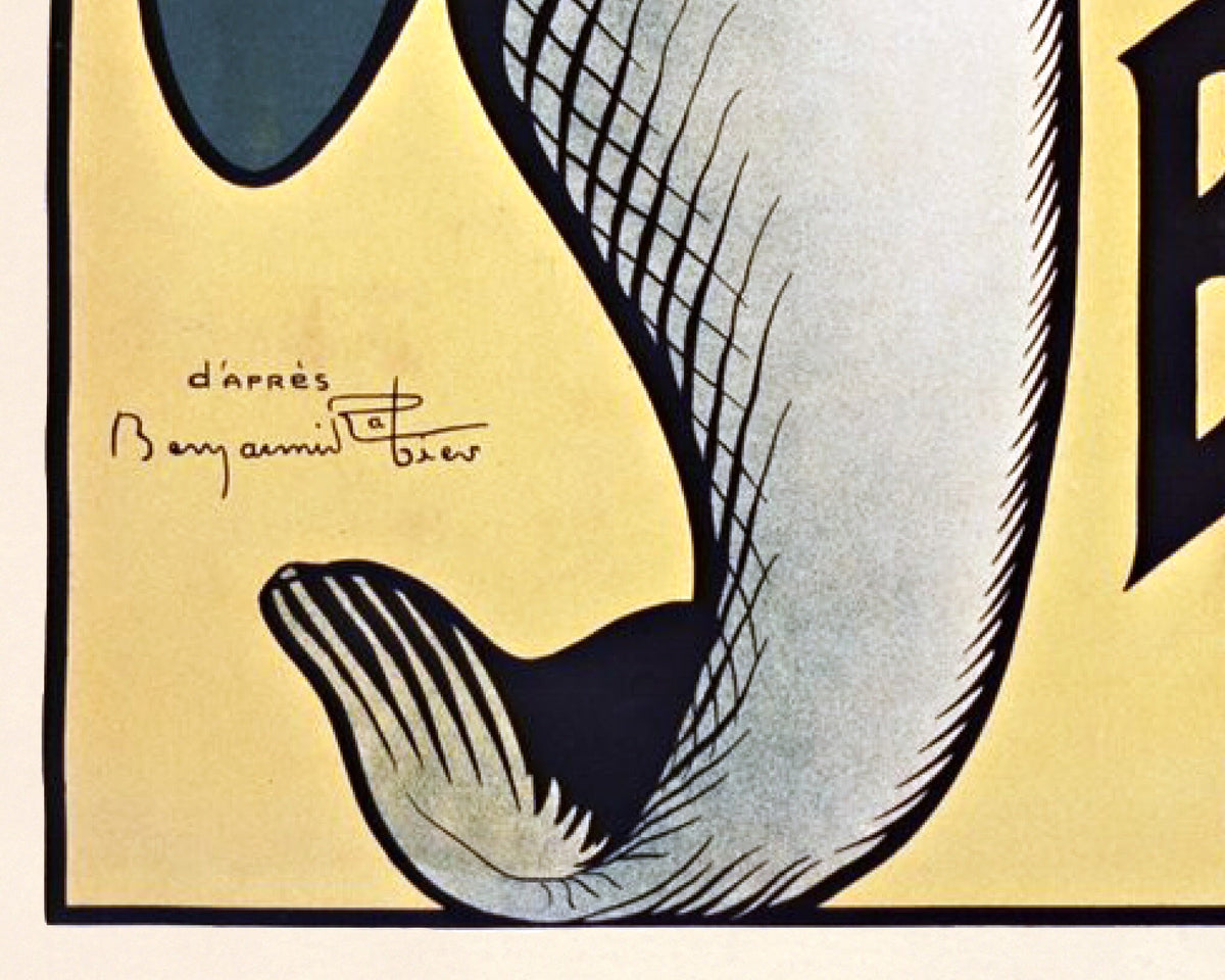 French sardine ad | 1920 | Fish wall art | Kitchen, food decor | Vintage advertisement