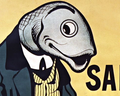 French sardine ad | 1920 | Fish wall art | Kitchen, food decor | Vintage advertisement