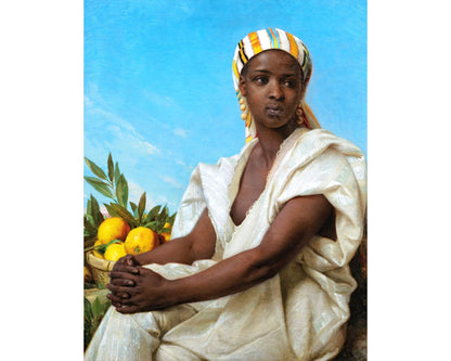 Portrait of a Black Woman | 19th c. | Vintage African American art | Emile Verne-Lecomte | Portraiture wall art | Kitchen decor