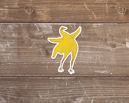 Happy chicken sticker | 3" waterproof vinyl decal | Works on laptop, bottle, phone | Bill Traylor folk art | 20th century Americana