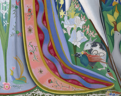 Purissima | 1927 | Modern Madonna art | Religious wall art | Paradise Landscape | Mount Vesuvius | Italian born artist | Joseph Stella