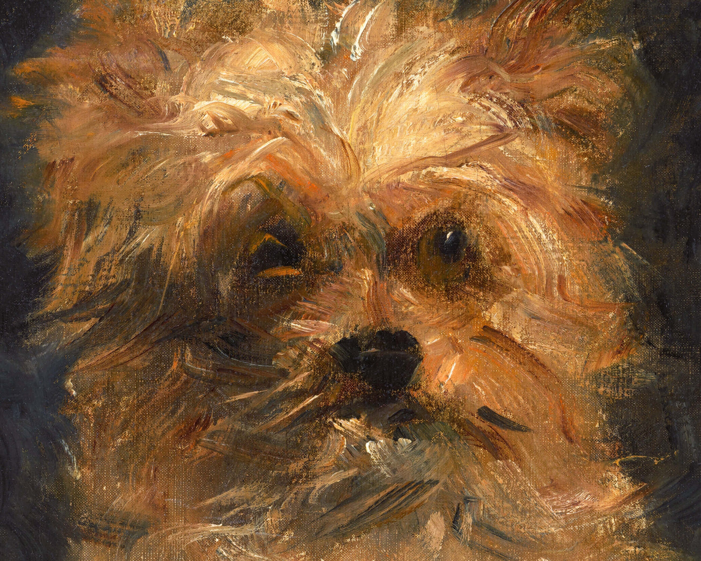 Bob the Dog | 1876 | Vintage dog painting | Pet decor | Animal wall art | Little Yorkie dog | Edouard Manet | French artist