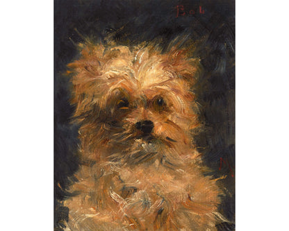 Bob the Dog | 1876 | Vintage dog painting | Pet decor | Animal wall art | Little Yorkie dog | Edouard Manet | French artist