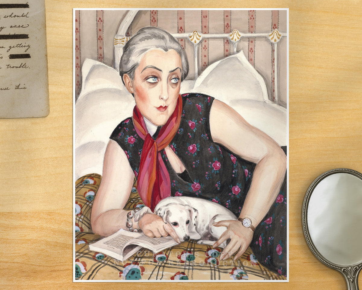 Woman Reading with Dog | Wegener | 1930