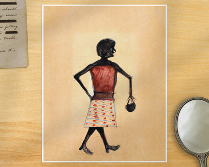 Woman Walking with Purse | 20th Century