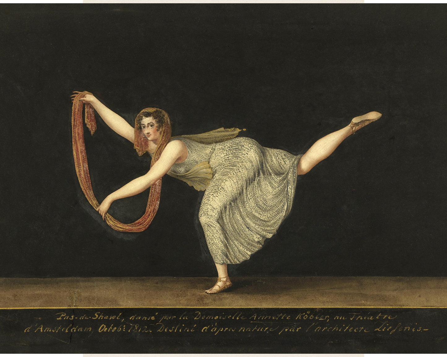 Dancer Annette Kobler, the pas-de-shawl performer | 1812