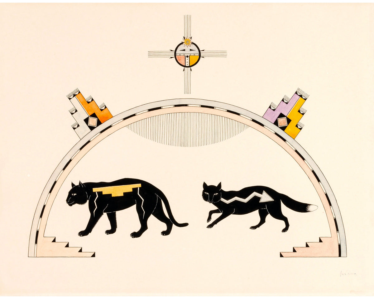 Black Mountain Lion and Black Fox | 1925
