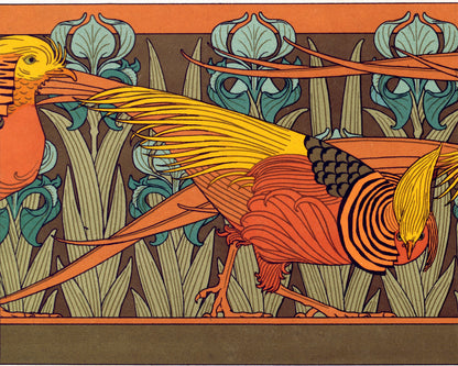 Birds, Game - Snails and Mushroom - Ladybugs and Capillaries - Golden pheasant and Iris | 1897