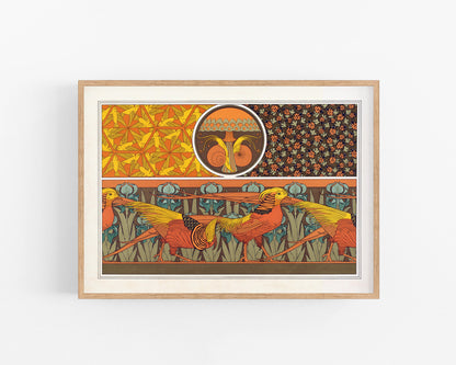 Birds, Game - Snails and Mushroom - Ladybugs and Capillaries - Golden pheasant and Iris | 1897