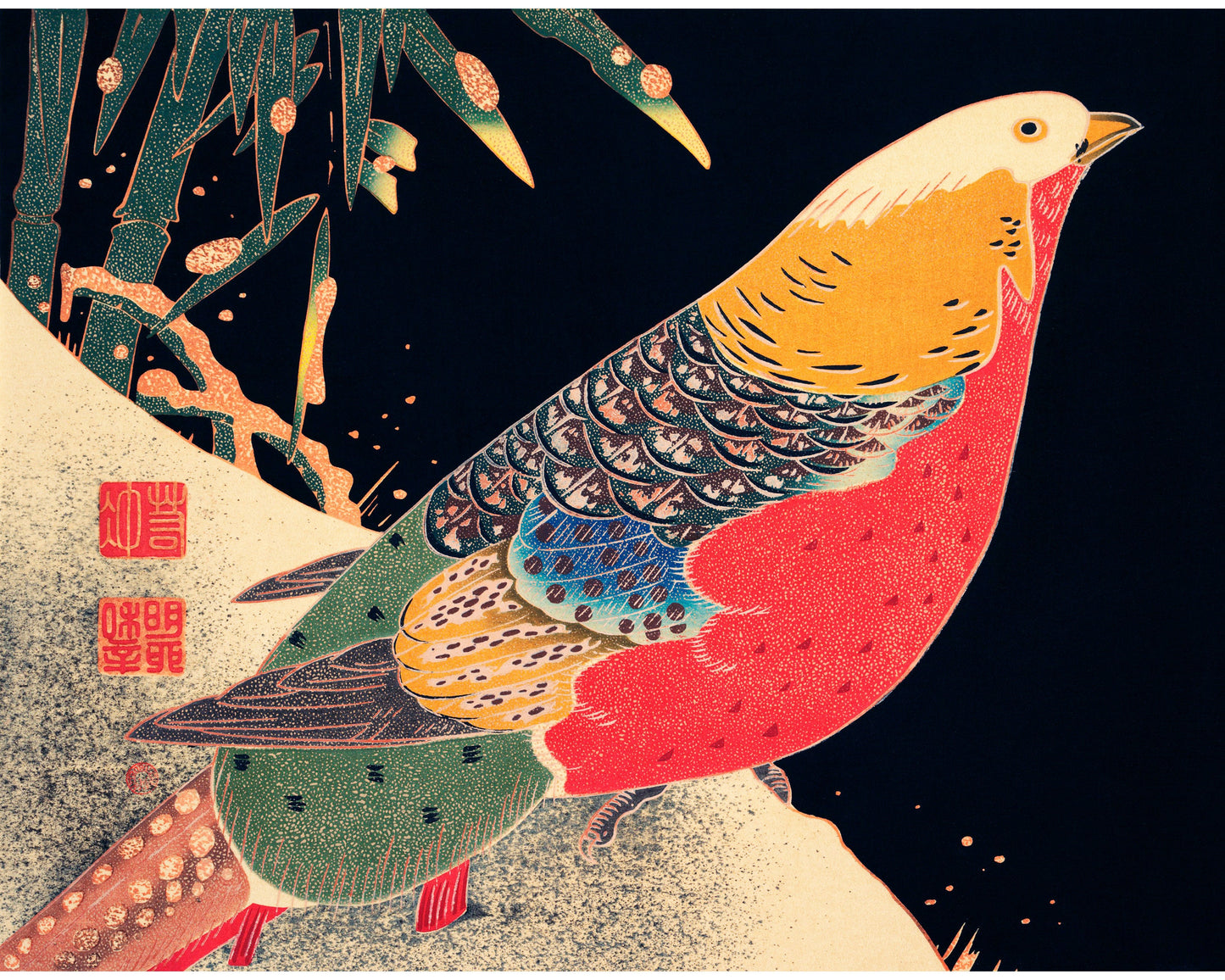 Golden Pheasant in the Snow | 1900