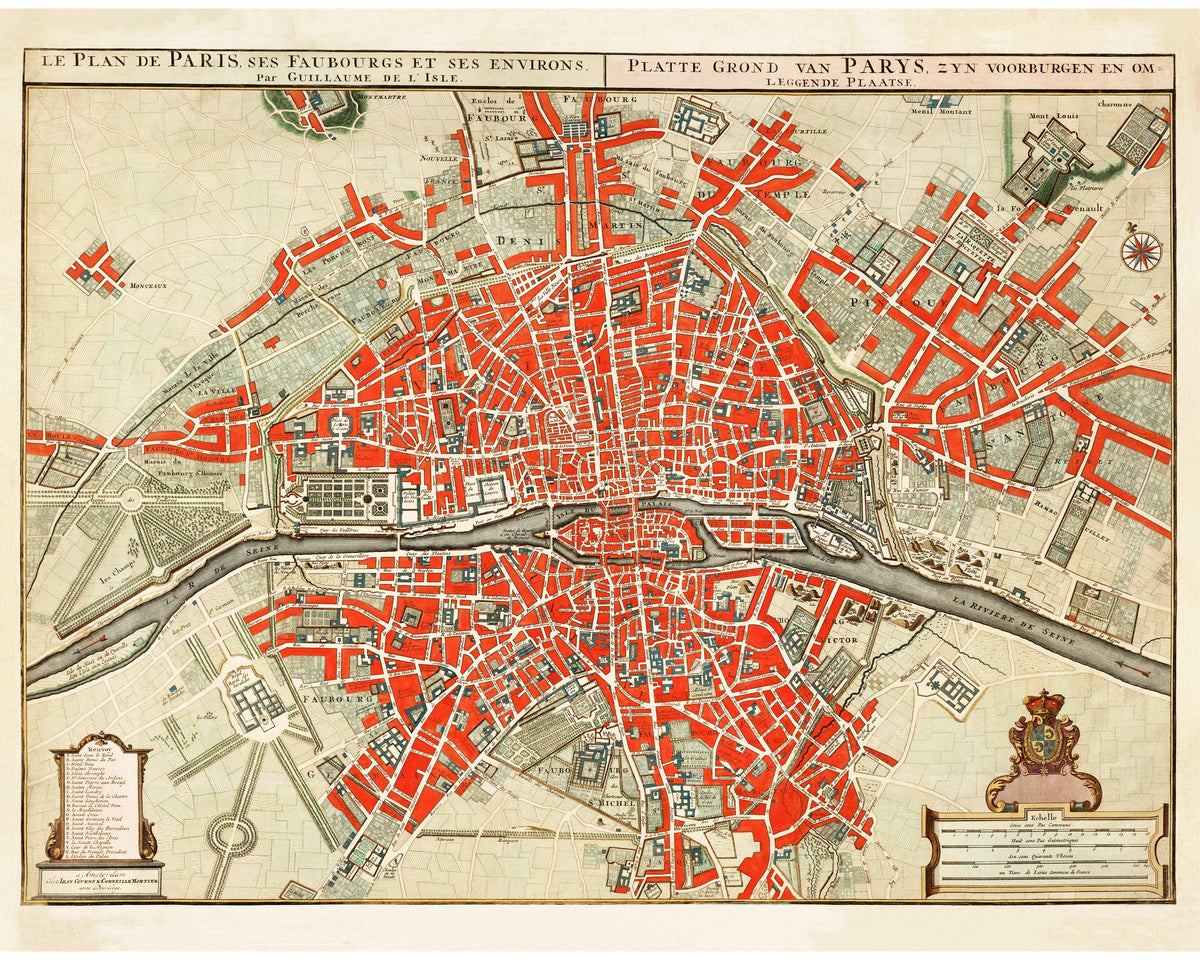Map of Paris | 18th Century