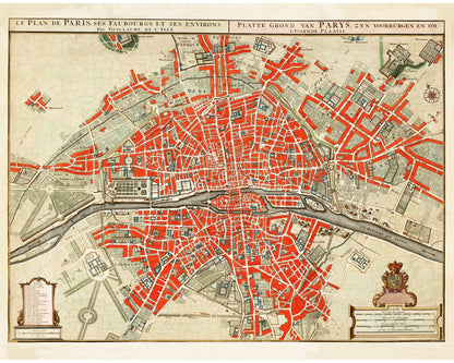 Map of Paris | 18th Century