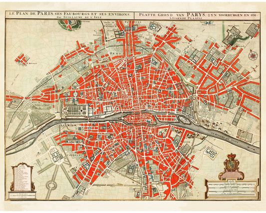 Map of Paris | 18th Century