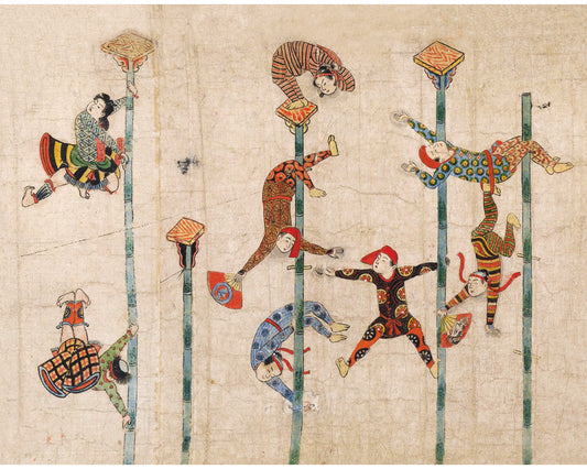 Acrobats on Hand Scroll | 19th Century