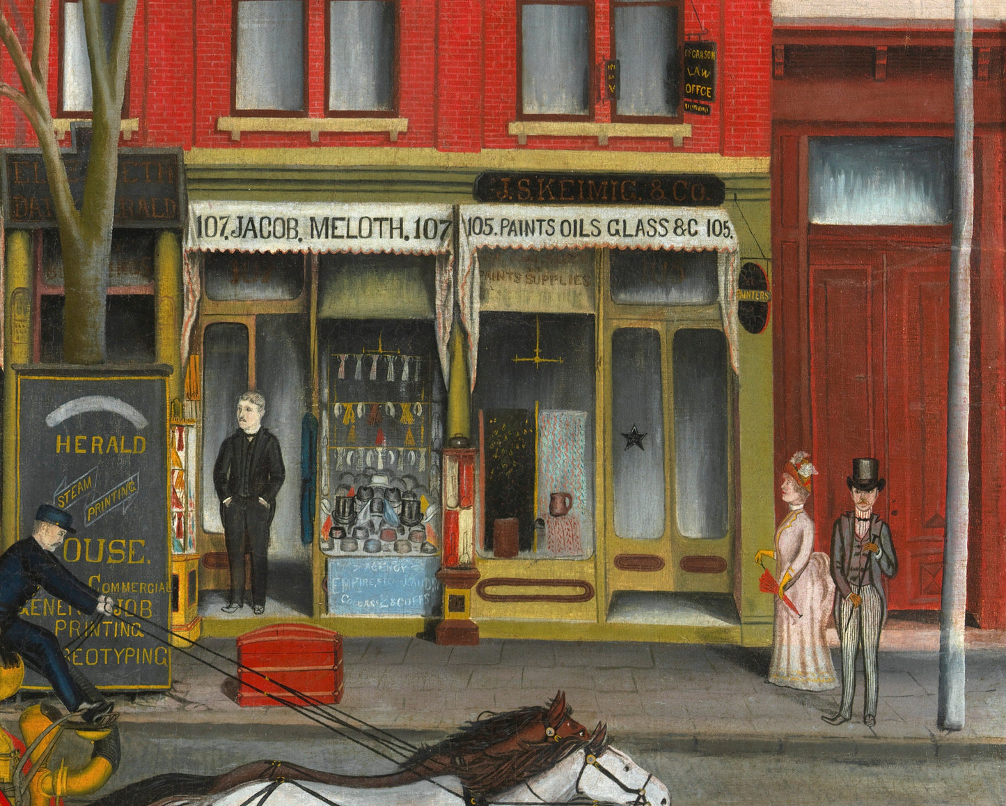 Fire Engine on Broad Street | 1889