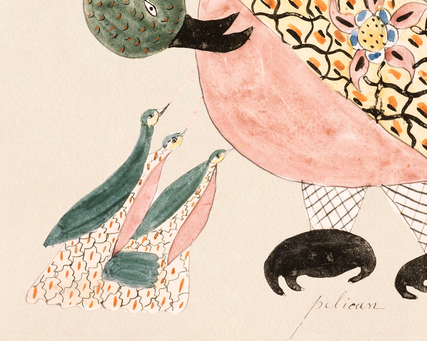 Pelican with Young | 19th Century