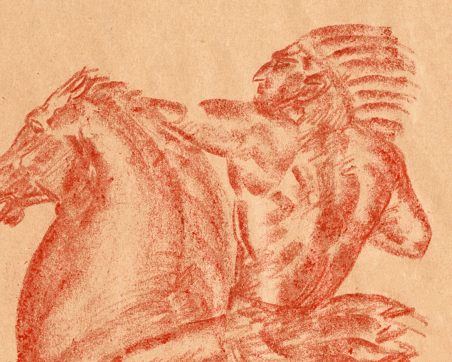 Native American on Horseback drawing | 19th century