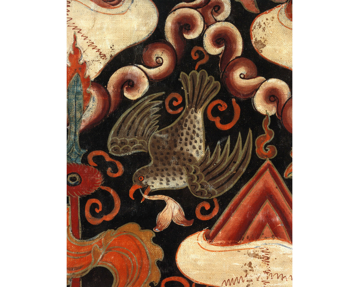 Bird on a Rgyan Tshogs Banner | 18th Century
