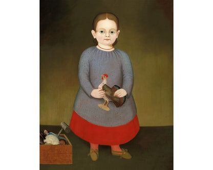 Portrait of a Girl with Toy Rooster | 19th Century