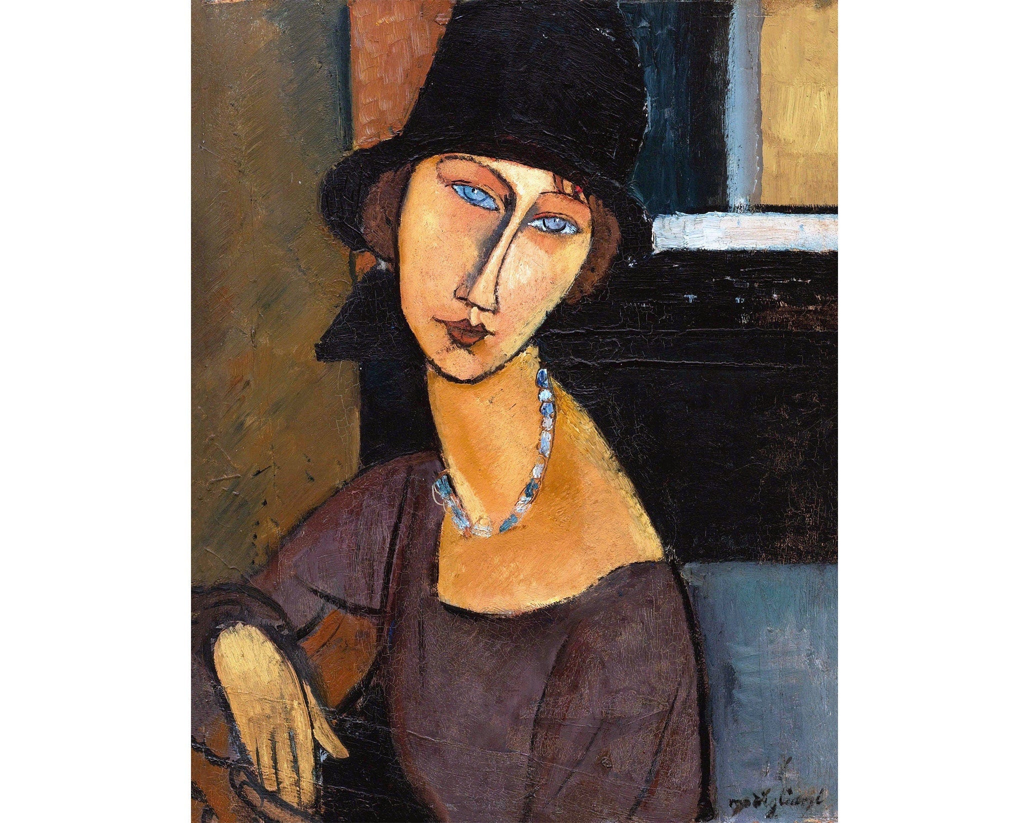 絵描きhiro C「JEANNE HEBUTERNE(模写)」 Amazon.com: ARTCANVAS Portrait of Jeanne Hebuterne 1919