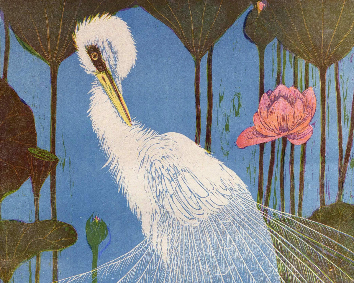 Silver Heron & Lotus | Verstinjen