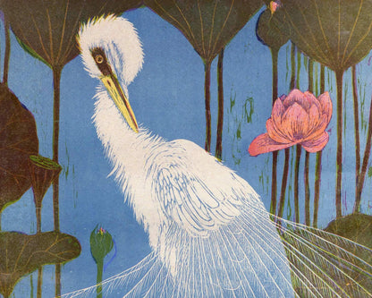 Silver Heron & Lotus | Verstinjen