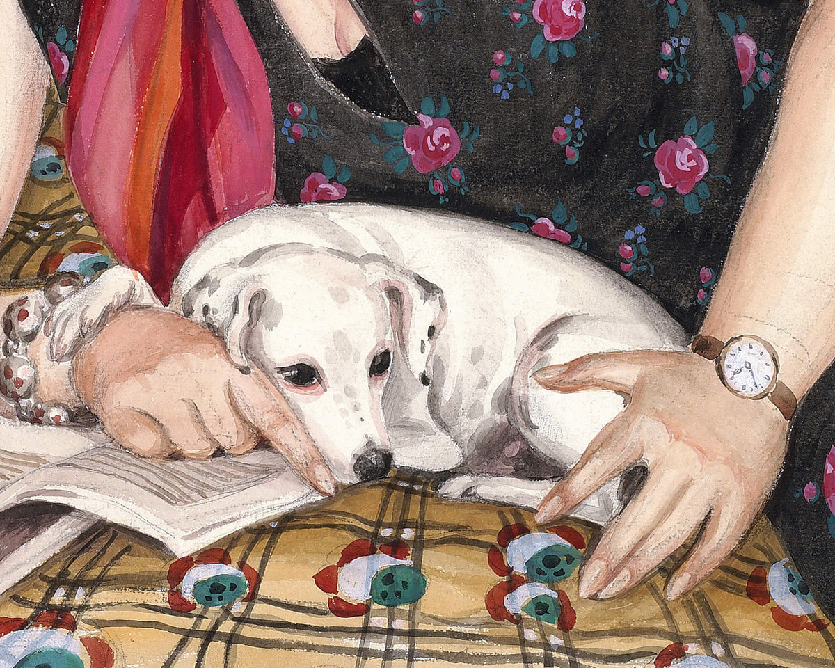 Woman Reading with Dog | Wegener | 1930